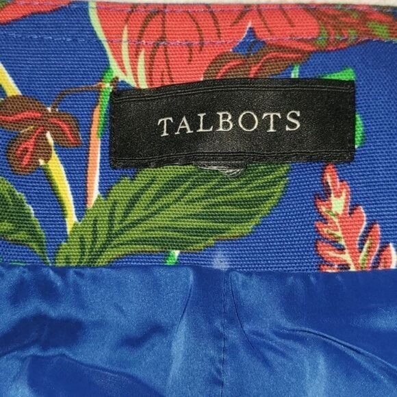Talbots Colorful Floral‎ Side Zippered Lined Sz 12 Skirt - Picture 8 of 9